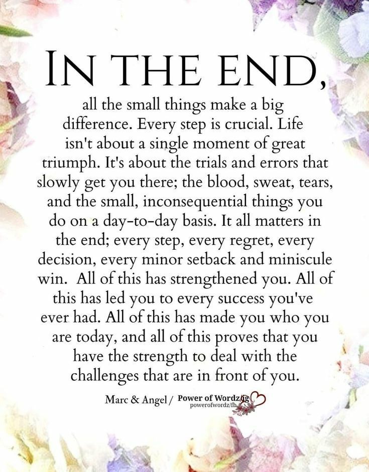 In the end....