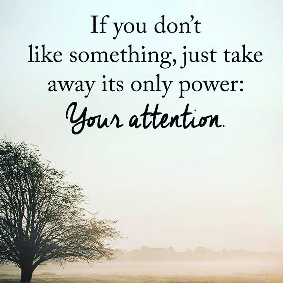 If you don't like something take away its power, your attention.jpg